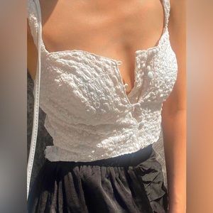 Textured white cami top